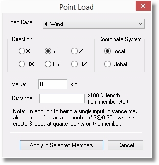 Point load dialog