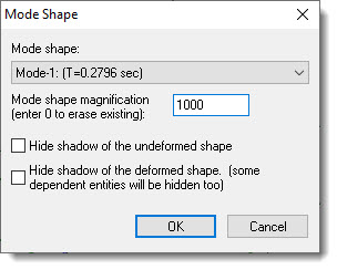 Mode Shape dialog