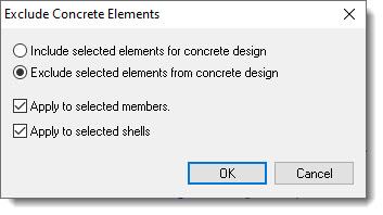 Exclude elements from concrete design dialog