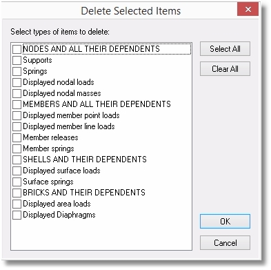 Delete Selected Items dialog