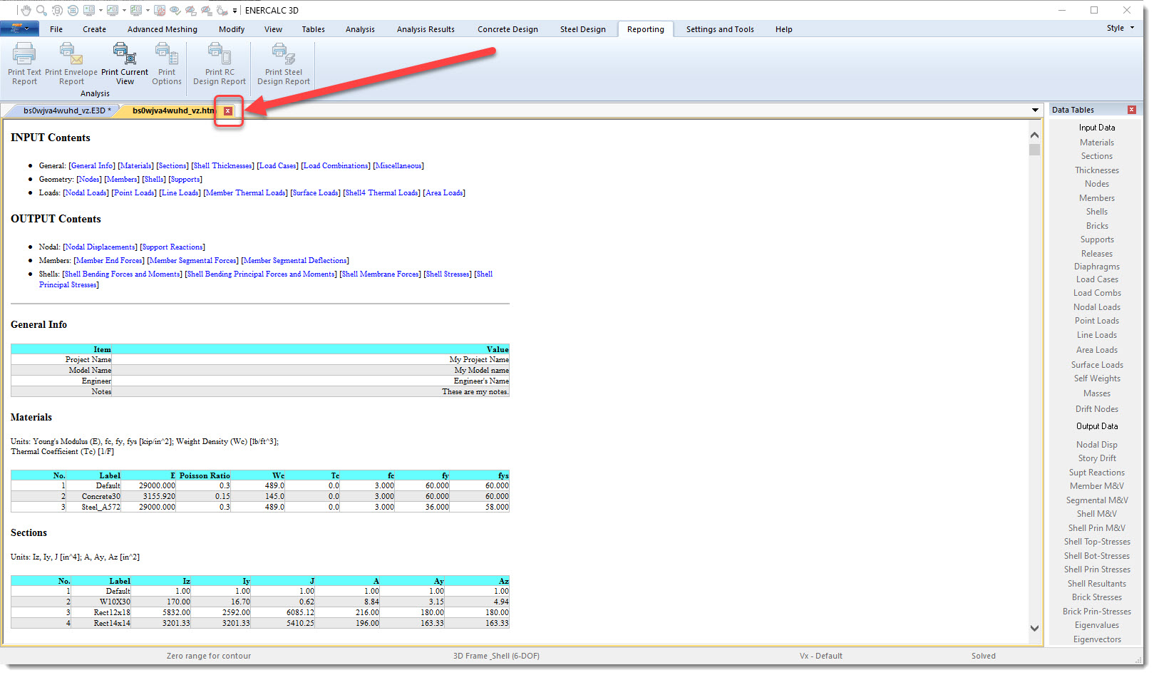 Dismiss report preview