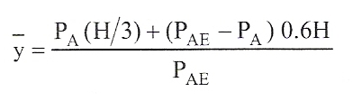 Height to combined static and seismic load