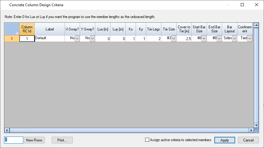 Concrete Column Design Criteria