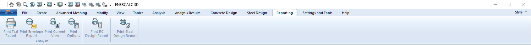 Reporting Ribbon
