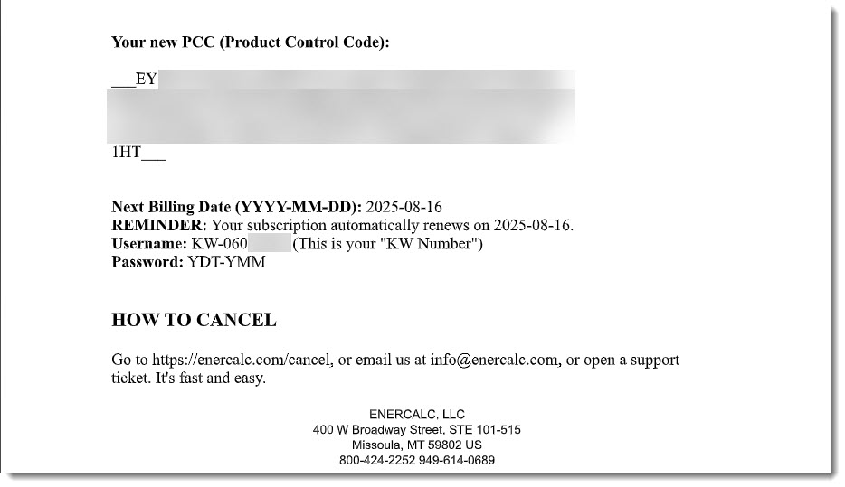 Sample blanked out PCC
