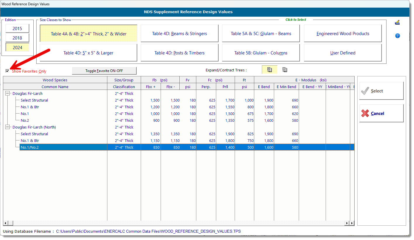 Specifying Favorites - Step 4