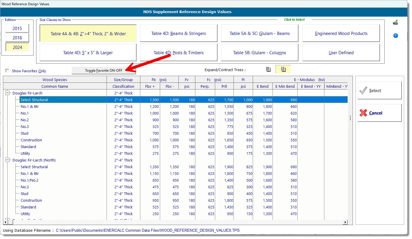 Specifying Favorites - Step 2