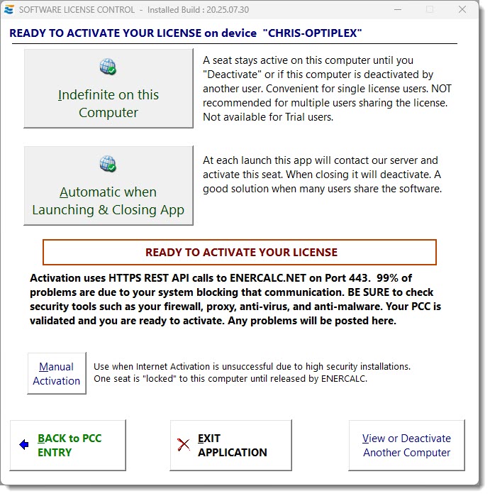 Activation types