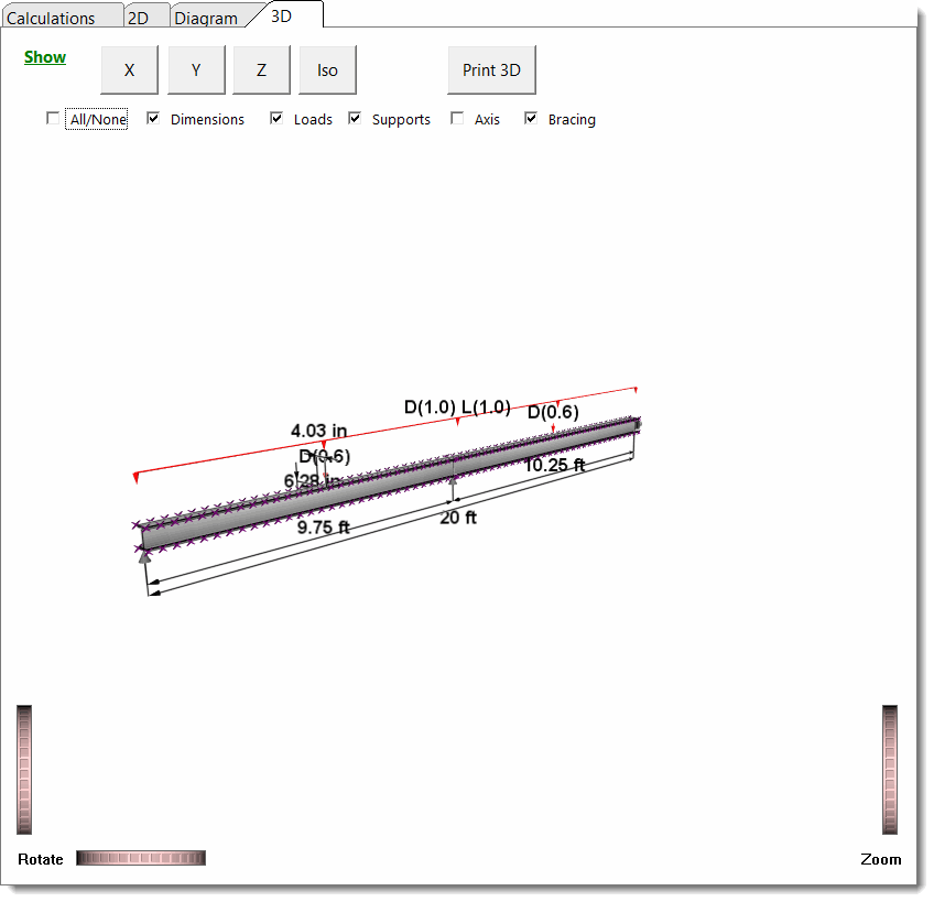 Steel Beam 3D rendering