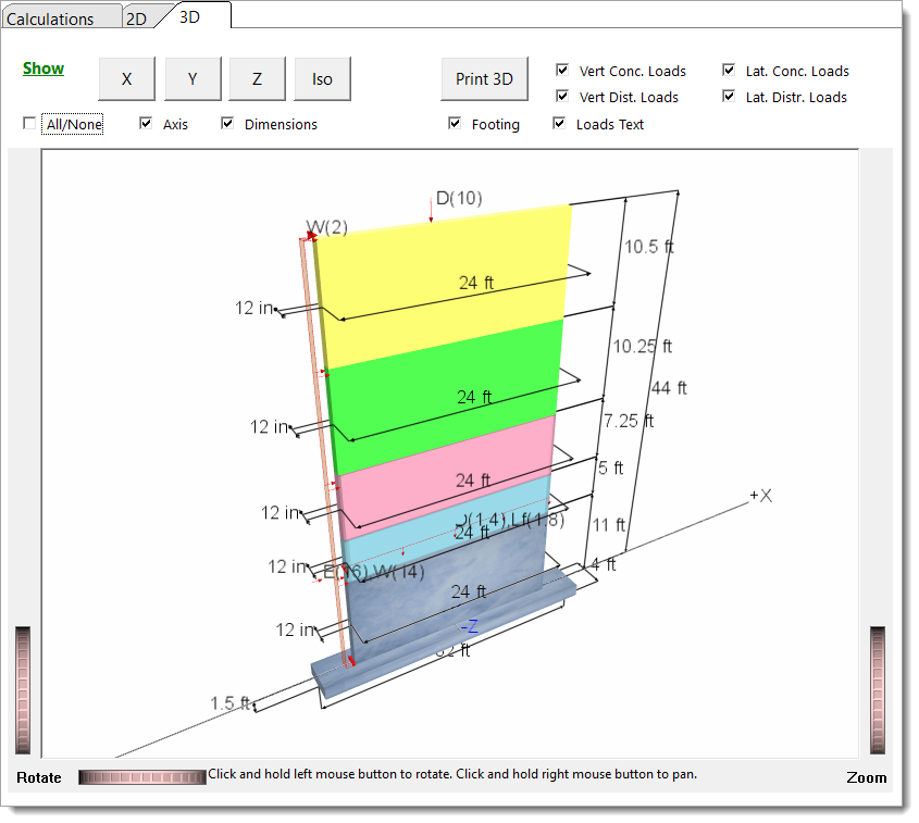 Concrete Shear Wall - 3D