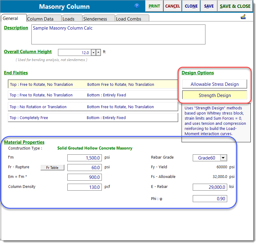 Masonry Column - General