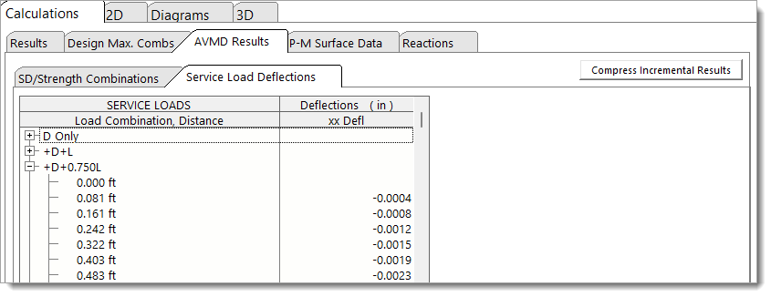 Masonry Column - Service Deflections