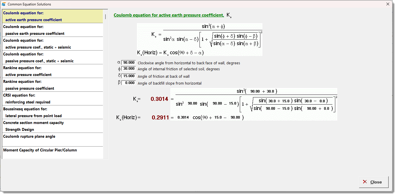 Common Equation Solutions