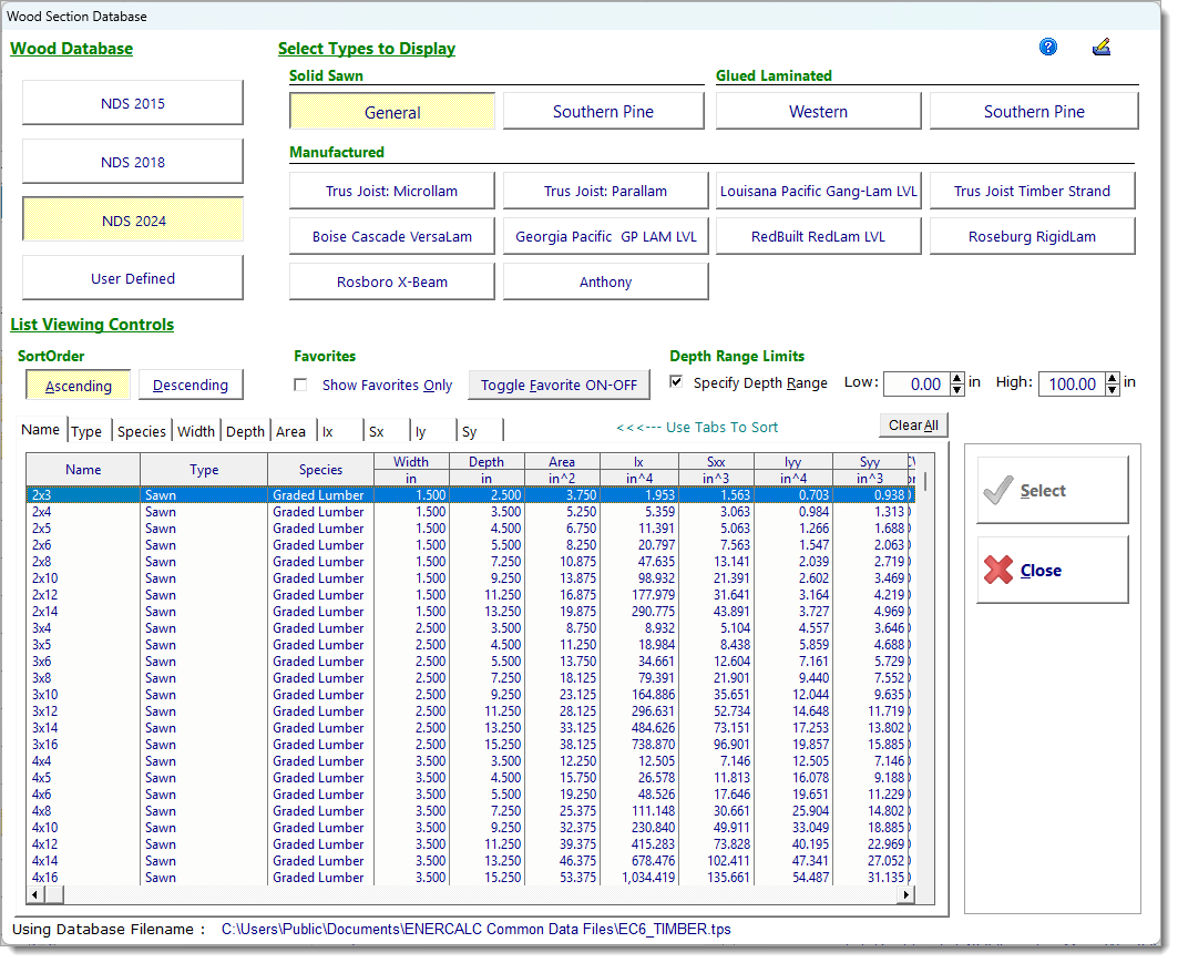 Wood Section Database