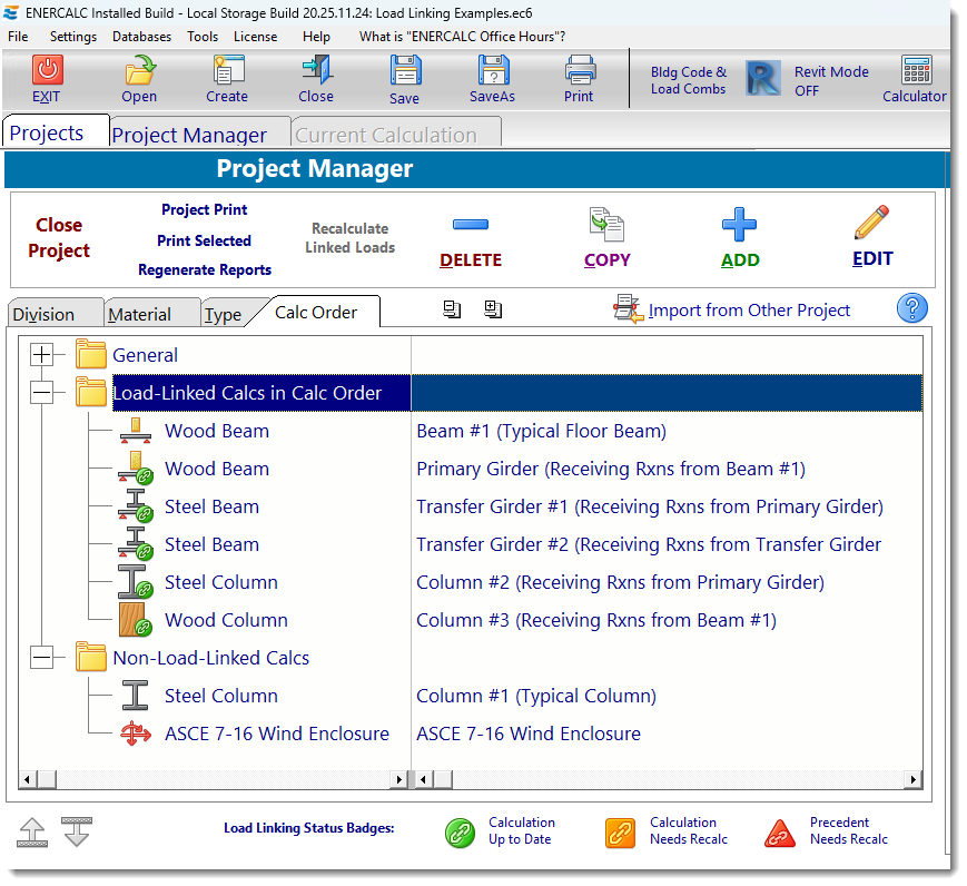 Project Manager - Calc Order Sort