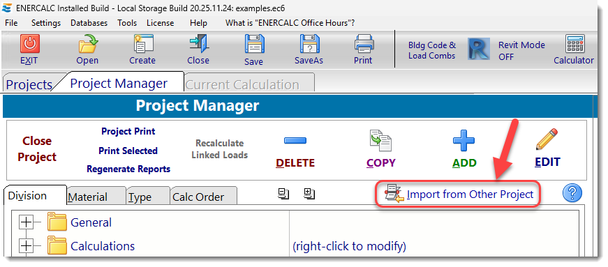 Project Manager - Import