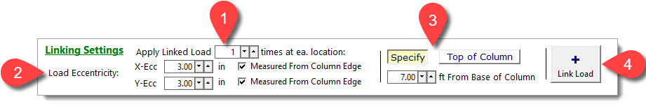 Linked Loads - Linking Settings - Column